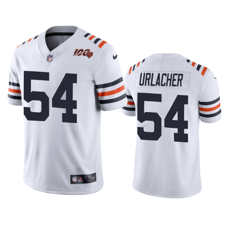 Men's White Chicago Bears #54 Brian Urlacher 2019 100th Season Limited Stitched NFL Jersey